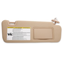 LOIYLLEN Right Passenger Side Sun Visor Replacement for Toyota Highlander 2014 2015 2016 2017 2018 2019 - Sunvisor with Mirror and Light, Replaces# 74320-0E074-A0, Beige