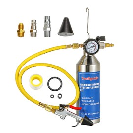 Yonligonju AC Flush Kit, Auto air Conditioning Pipeline Cleaning Tool Set,R134A R12 R22 R404 R410A AC System Flush Kit Can Tool with 220PSI Gauge, Air Fittings and Hose