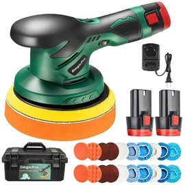 Cordless Car Buffer Polisher,Portable Wireless Buffer Polisher Kit with 2PCS 2600mAh Rechargeable Battery,Extra 20PCS Attachments with Waterproof Toolbox,6 Variable Speed Used for Car Detailing