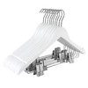 TOPIA HANGER Wooden Suit Hangers with Adjustable Metal Clips (10