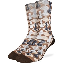 Good Luck Sock Men's Chess Board Socks, Adult, Shoe Size 8-13