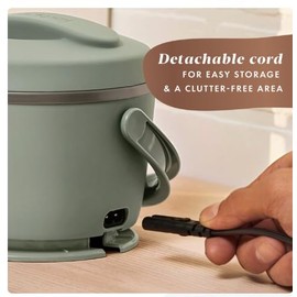 Food Warmer 20 oz Electric Lunch Box – Portable Heated Food Container for Soups, Leftovers, and Meals on the Go (Green)