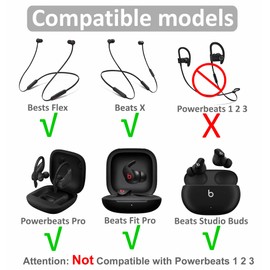 IiEXCEL 8 Pairs Replacement Compatible with Beats Flex Earbuds Eartips, S/M/L/Double Flange 4 Size Ear Gel Tips Buds Flexible Soft Silicone Rubber Skin Accessories for Flex - Black