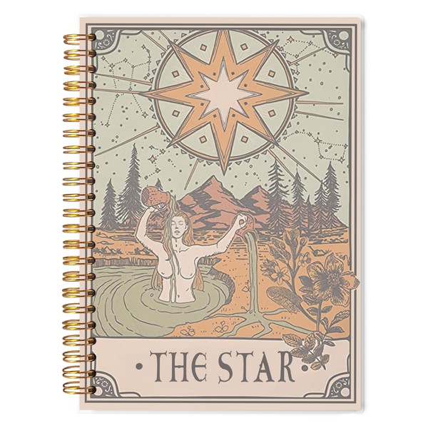 Knibeo Star Tarot Journal Notebook - 5.5×8.3 Inch Tarot Spiral
