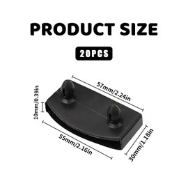 20 Pcs Bed Slat Holders,Slats King Size,Slat Caps,Side and Center Replacement for Single,Cover for Holding Securing Wooden,Double and Black Plastic Frame Bracket Accessories,Bedframe Ottoman Brackets