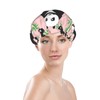 Hand-drawn cute pandas Shower Cap for Women,Double Waterproof Layers Bathing