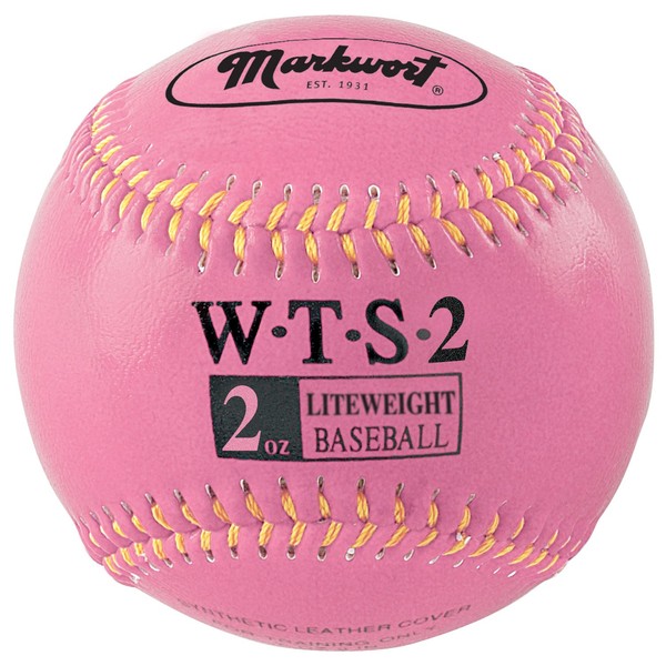 Markwort Weighted Synthetic Covered Baseball, 9-Inch, 2-Ounce, Pink