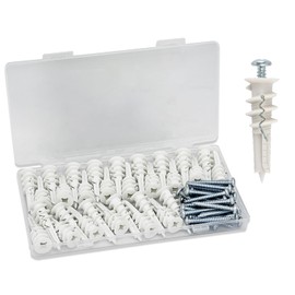 Self-Drilling Drywall Anchors and Screws Kit, Plastic Wall Anchor Kit - 75lbs Heavy Duty for Hanging Curtains Wall Cabinets Picture Frame (80, # 9)