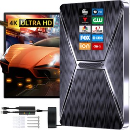 2025 Upgraded TV Antenna for Smart TV, 1600+ Miles Range Digital TV Antenna Indoor, HDTV Antenna for Local Channels with Best Signals Amplified - Support 4K 8K 1080p All TV's-38FT Coax Cable