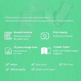 2 Roll A4 Thermal Printer Paper, 210xDia 30mm Jamless Thermal Paper Rolls, No BPA, Compatible for PeriPage A4, for HPRT MT810, for MUNBYN ITP01 and Other Portable Printers