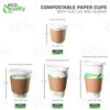 20 oz Compostable Paper Cups with White Flat Lids and
