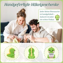 Giftasy Gifts for Mum, Hand Crocheted Mum Dino with Message, Birthday Gift for Mum, Gift Mum Birthday, Mother Gifts