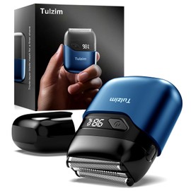 Electric Foil Shaver for Men: Portable Electric Razor for Beard/Face, 3 Floating Blade LED Display USB-C Fast Rechargeable, IPX7 Waterproof for Travel & Home,Light Blue