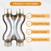 Stainless Steel X Y Pipe 3.0 '' Inlet/Outlet Universal Exhaust