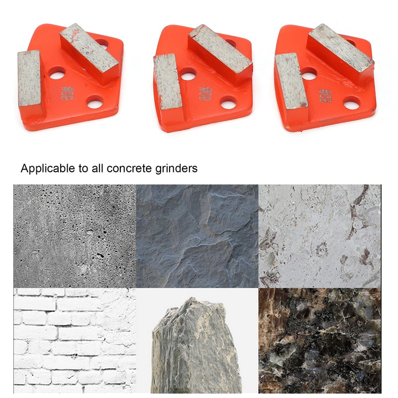 3Pcs Diamond Grinding Shoes Trapezoid Concrete Aggreesive Cutting 2 Long