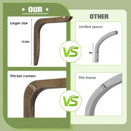 Wooden Plants Hanger, Plant Hangers Indoor Wall Mount, 8.58-Inch Hanging Plant Hooks for Wall, Basket Hooks for Lanterns, Flower Bracket, Wind Chimes, Lamp, Bird Feeders, Patio Decor(Brown 2PCS)