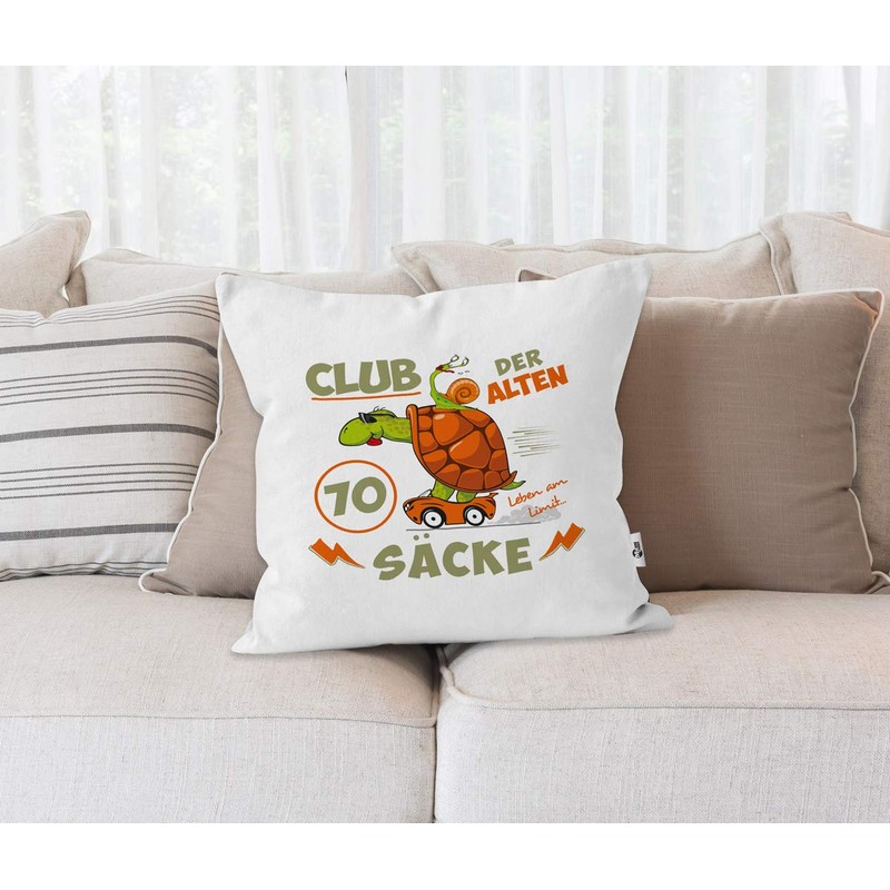 MoonWorks® Cushion cover funny ironic gift for men for 30,