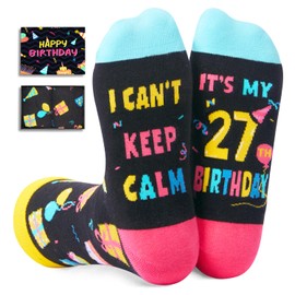 HAPPYPOP 27th Birthday Gifts Socks Ideas - Socks for 27 Year Olds Women Men, Best Gifts for 27 Year Olds