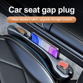 Jectam Car Seat Gap Filler, Leather Car Gap Filler Universal Fit for Most Cars and Trucks, Fill The Gap Between Seat and Consoles, Prevents Things from Falling Out, Pack of 2 PCS (Brown)
