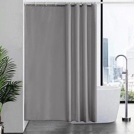 Cortina De Baño Tela,180 * 180cm Cortina De Ducha con 12 Ganchos,70% EVA 30% PE Cortinas de Regadera Antimoho de Impermeable Antibacteriano,Ojales De Metal,Duradero,para Duchas de Baño y Bañeras