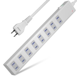 SAYBOUR Power Strip, Strong Magnets, 8 Magnets, White, Extension Cord, Bulk Switch, Energy Saving (3.3 ft (1 m)