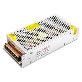HPMN 12V 15A Power Supply 180W Switching Power Transformer AC 110V-220V to DC 12V 15Amp Converter Low Voltage Output for LED Strip Light Security System CCTV Camera