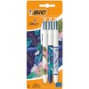 BIC 4 Colours Ball Pens Botanical x3