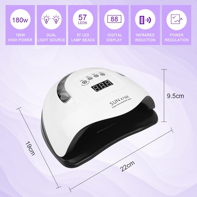 LED UV Nail Lamps 180W Nail Dryer Gel Nail Curing