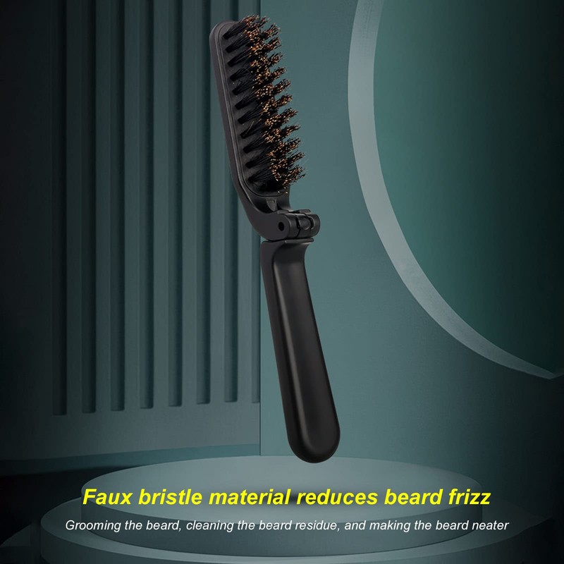 Beard Brush, Foldable Hair Brush, Boar Bristle Hair Brushes for