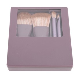 Juego de Brochas de Maquillaje de Cerdas Suaves, Diseño Ergonómico, Portátil, para Viajes a Casa, 5 uds. (PURPLE)