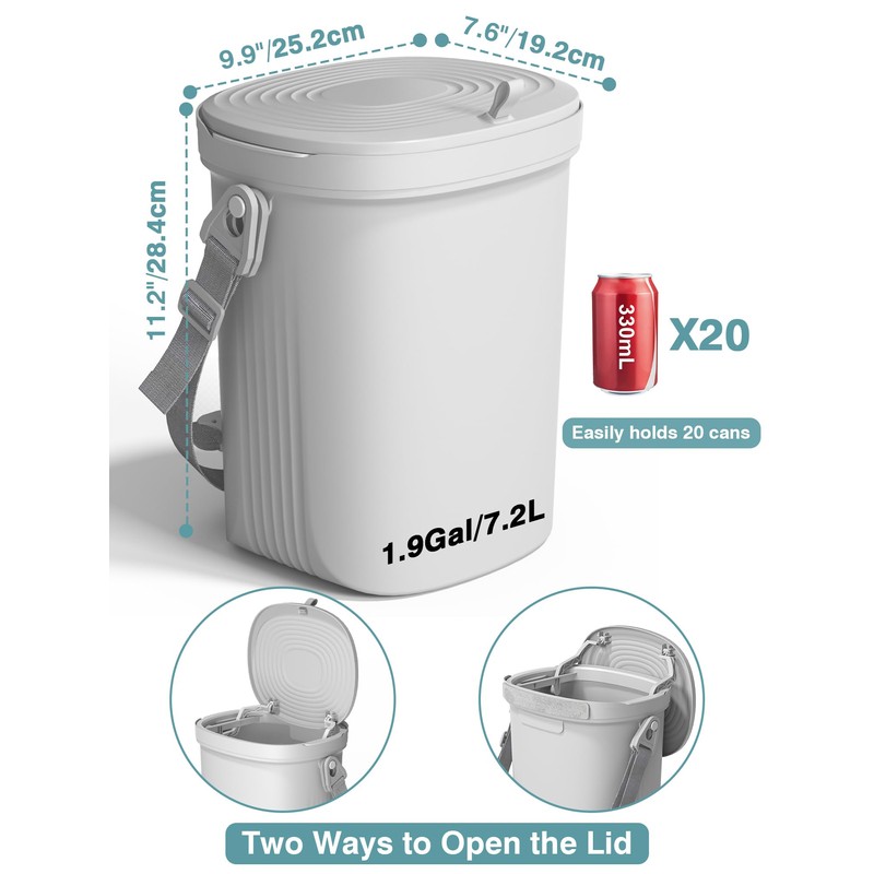 Garoopion Waterproof Car Garbage Can, 1.9 Gallon Soft Silicone Hanging