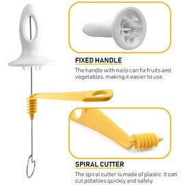 Wekuw Spiral Cutter Vegetable Potato Cutter Spiral Cutter Potato Potato Spiral Cutter Potato Tower Machine Suitable for Potato Tower Parties, Barbecues and Camping Pack of 2