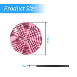 2PCS Bling Car Cup Holder Coaster, Handcrafted Rhinestone Crystal Cup Holder Coaster Anti-Slip Universal for Cars, SUVs, Home, Office, Car Interior Accessories for Women & Men (Pink)