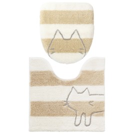 Ocarina of Time [Net Limited] of Cat Toilet 2 Piece Set (Bathroom Mat + Long Size Clean Lid Cover)