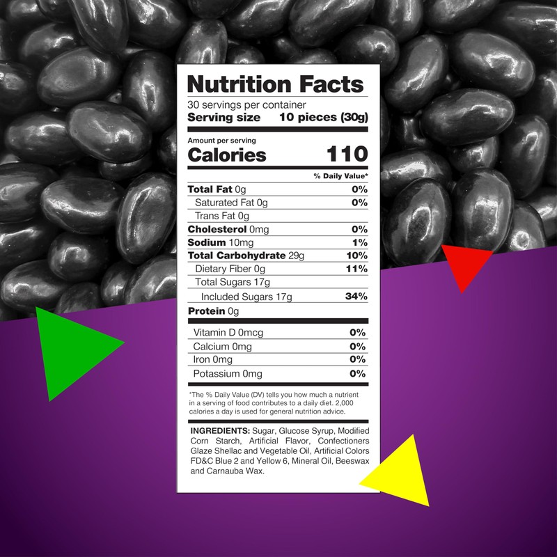 Black Licorice Jelly Beans Candy | 2 Pound Bag |