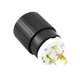 Bryant Nylon Locking Plug 70520Np Nema, L5-20, 20A, 125V, Black/White