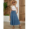 Lyrur Skirts for Women Trendy Summer Elastic High Waist A-Line