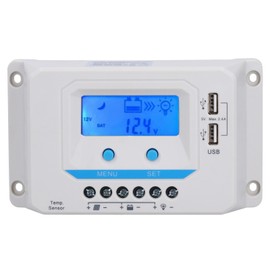 Solar Charge Controller Panel PWM 30A Household ABS Shell LCD Display EL2430Z 12V/24V