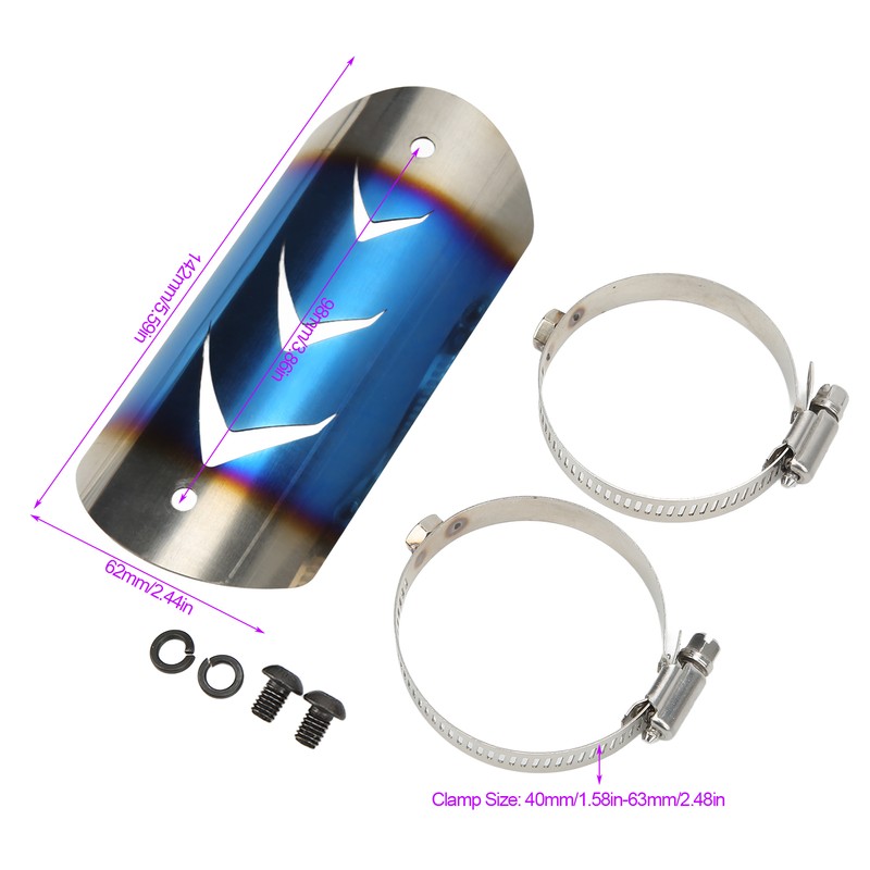 Exhaust Muffler Pipe Protector Stainless Steel Heat Shield Cover Universal