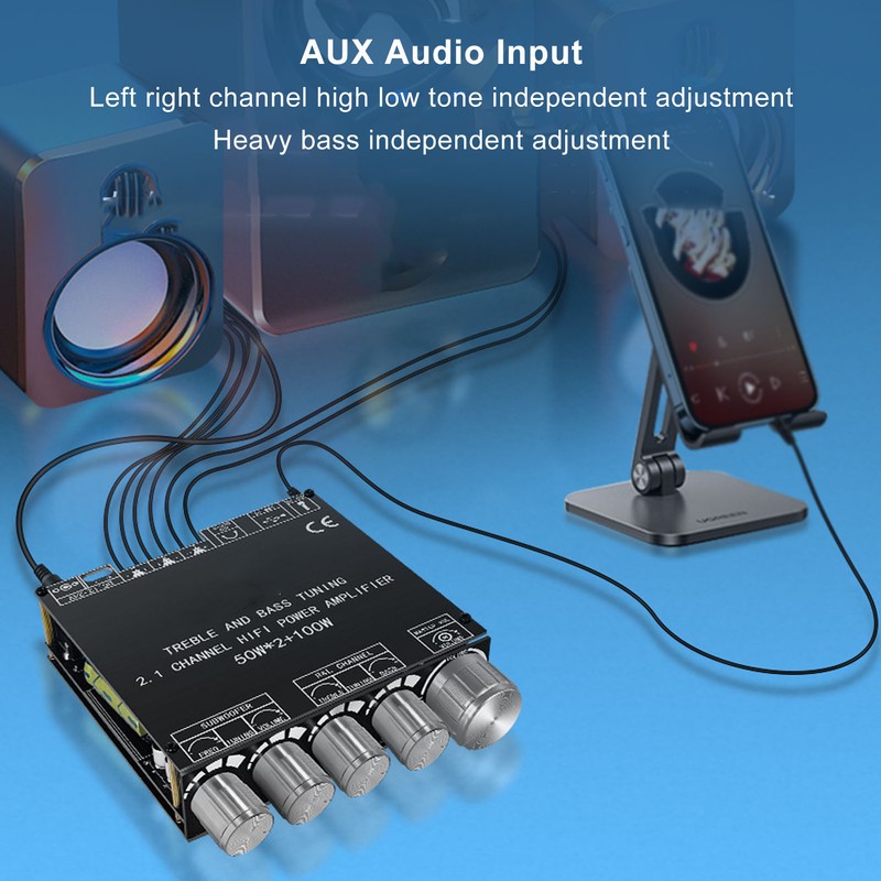 2.1 Channel Power Amplifier Board Bluetooth Stereo Audio Amplifier Module