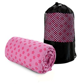 YHIXYUNAZ Non-Slip Yoga Towel Mat Fitness Gym Microfiber Blanket, Super Absorbent, for Hot Yoga, Pilates and Workout 72"x25" (Pink)