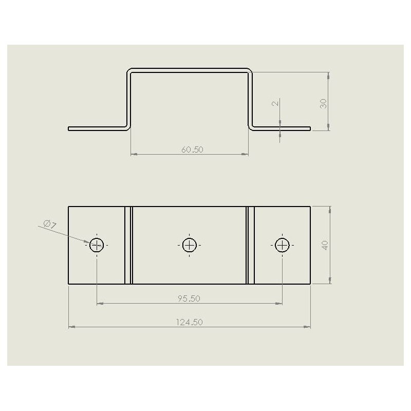 Rectangular Pipe Clamp Square Tube Clamp 60 x 20 60