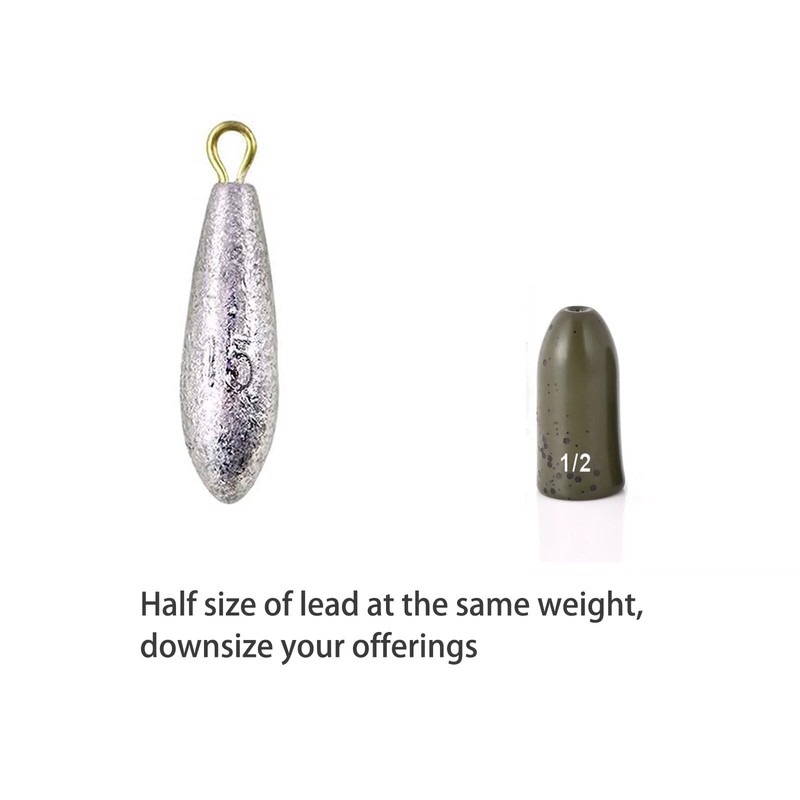 Fishfun Pesos De Pesca De Bala De Tungsteno, Sin Insertos