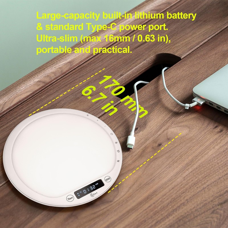 Bioset 10000 Lux Light Therapy Alarm Clock, Sunrise Wake-Up Light