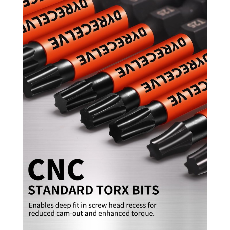 DYRECELVE Impact Torx Bit Set T15 T20 T25 T30 T40,