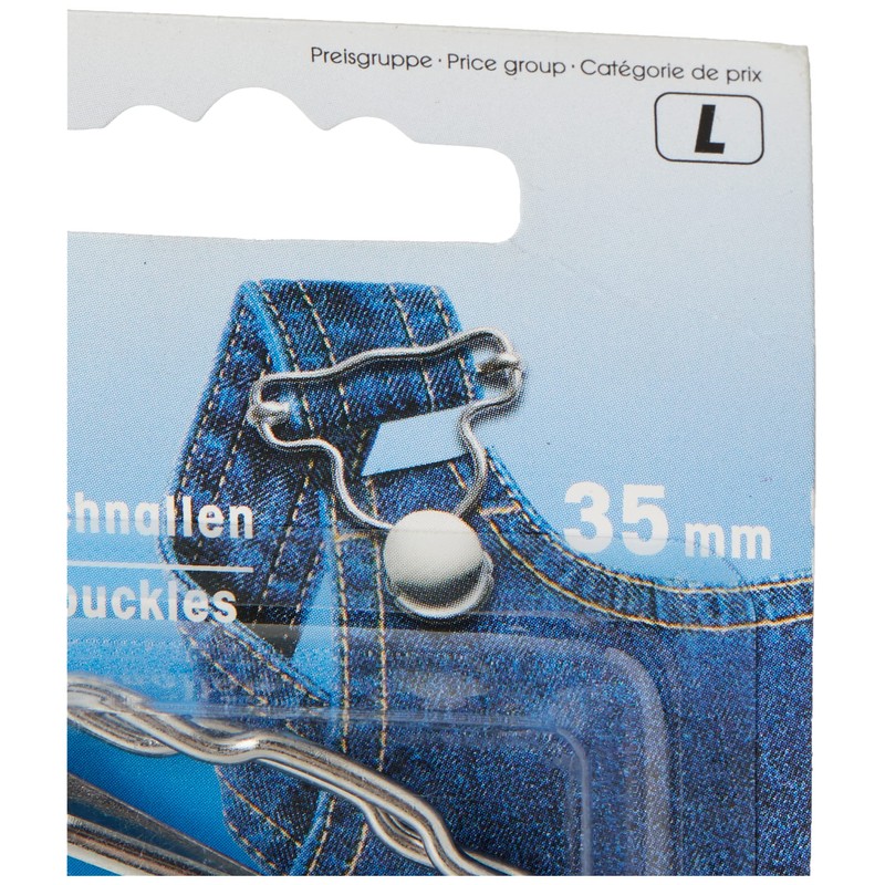 Prym 416440-1 Dungaree Buckles, Brass, Silver, One Size, 2
