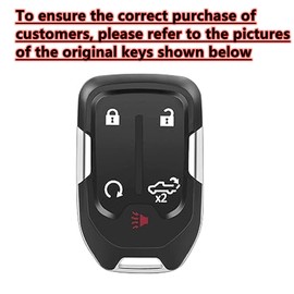 EJOAOJE Smart Key Protective Shell for GMC Key Fob Cover with Keychain Fits for GMC Sierra and Chevy Silverado 1500 2500HD 3500HD Remote Key Vehicle Accessories