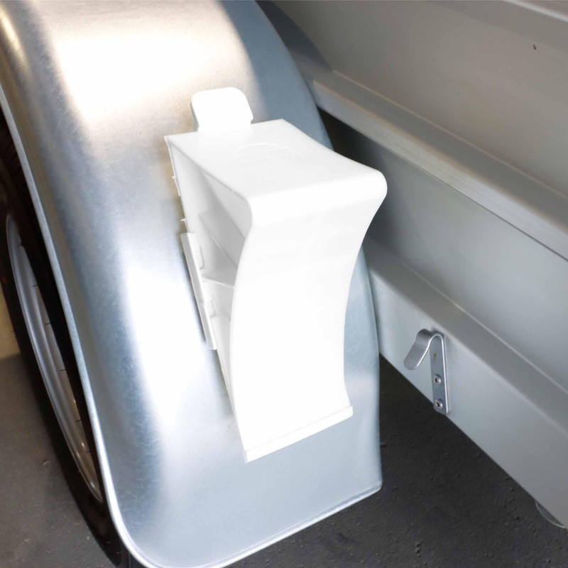 The Drive Wheel Chocks Set (2 Pieces) with Holder, White,