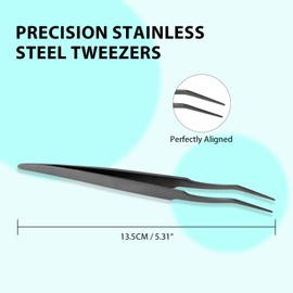 Eyebrow Tweezer 1 Pcs Tweezer Stainless Steel Precision Tweezers Professional Tweezers for Eyebrows - Great Precision for Facial Hair Splinter and Ingrown Hair Removal Wearing Eyelashes(1pcs)
