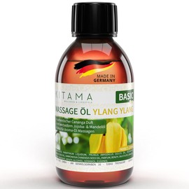 Kitama Massage Oil Aroma Ylang Ylang Cananga - Body Oil for Massages - Care Oil - Aroma Oil - Nourishing Relaxation Oil - Thai - 250 ml